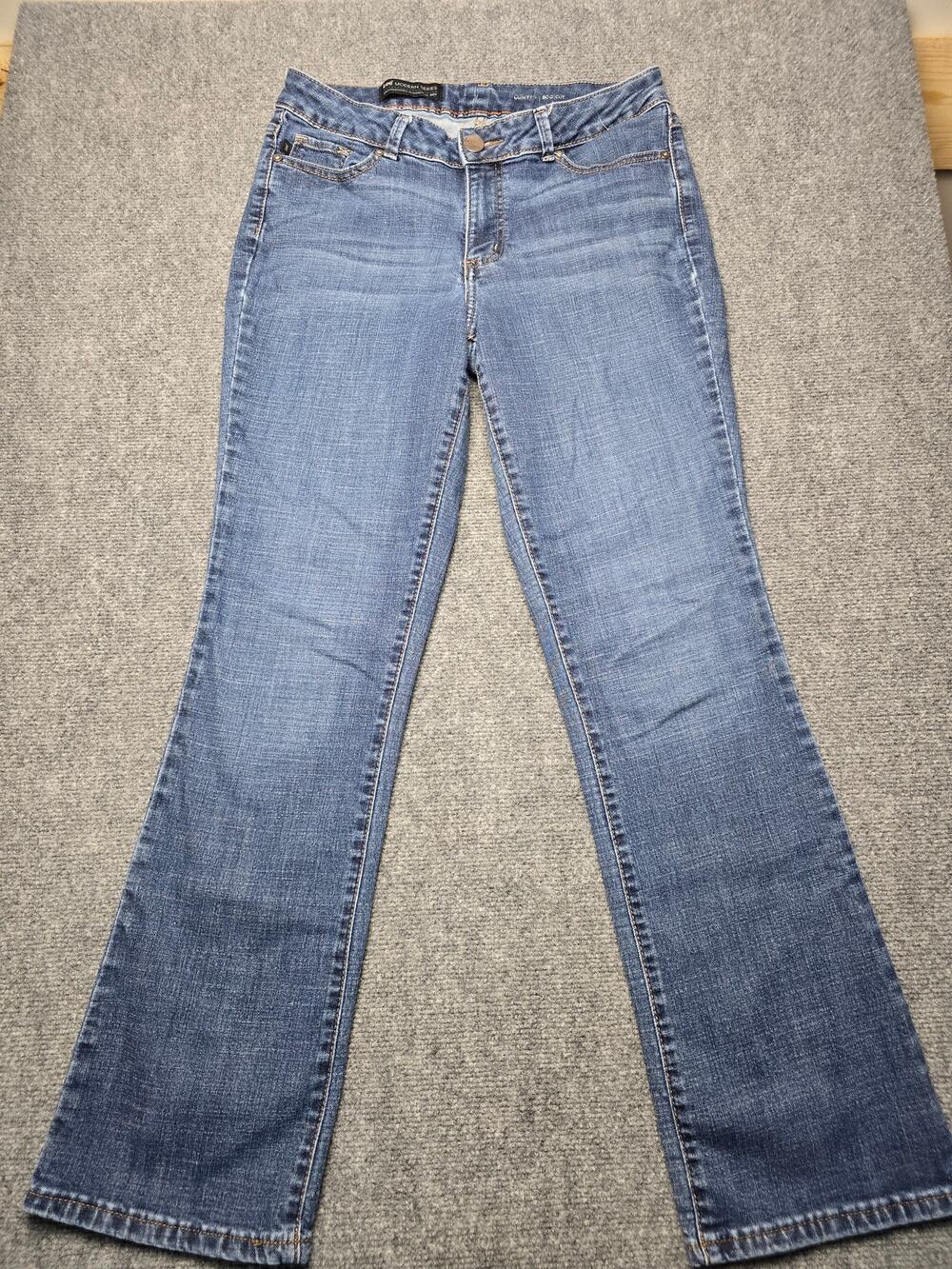 Lee Modern Series Curvy Bootcut Jeans Womens Blue Rhinestone Stretch Denim